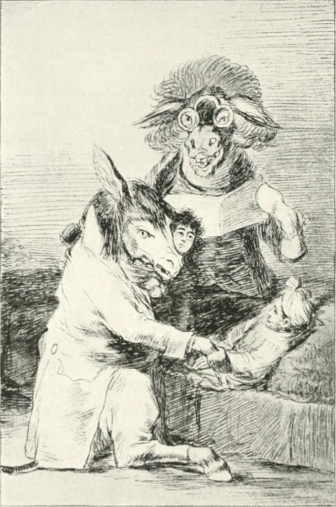 An illustration from Die Karikatur und Satire in der Medizin : mediko-kunsthistorische Studie, 1921, leaf 103