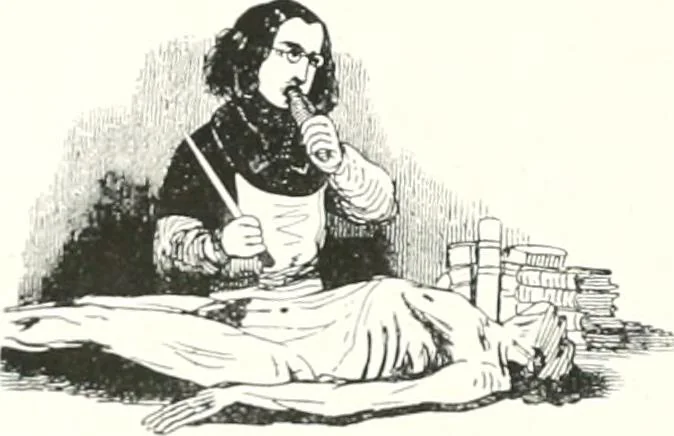 An illustration from Die Karikatur und Satire in der Medizin : mediko-kunsthistorische Studie, 1921, leaf 105