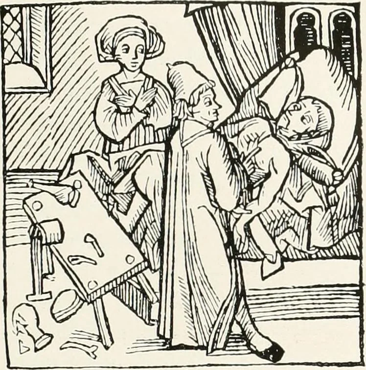 An illustration from Die Karikatur und Satire in der Medizin : mediko-kunsthistorische Studie, 1921, leaf 106