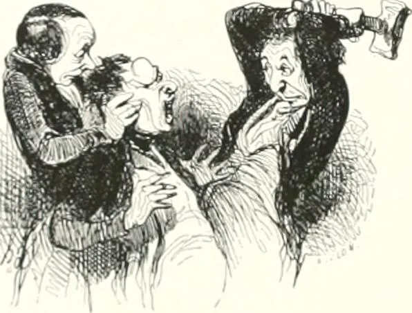An illustration from Die Karikatur und Satire in der Medizin : mediko-kunsthistorische Studie, 1921, leaf 149