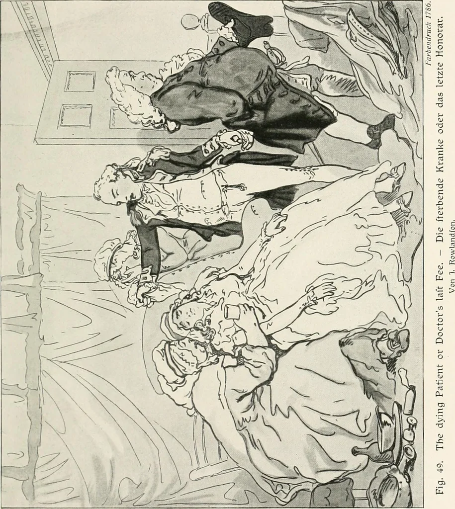 An illustration from Die Karikatur und Satire in der Medizin : mediko-kunsthistorische Studie, 1921, leaf 158