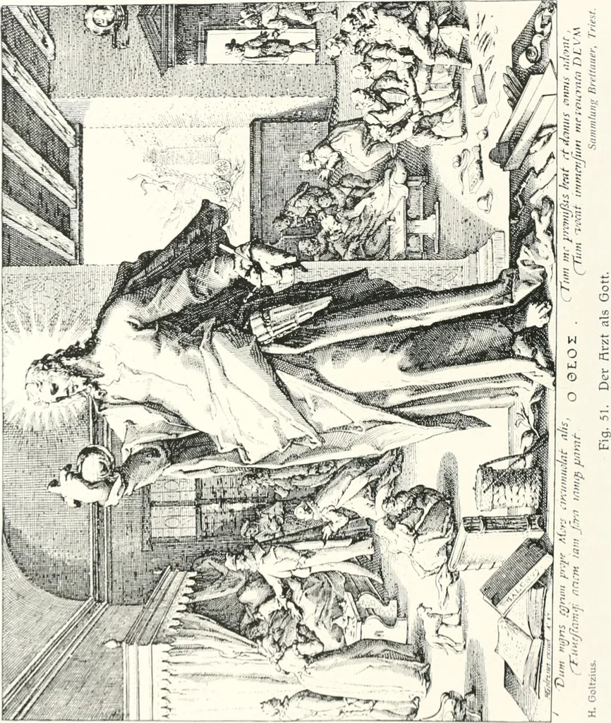 An illustration from Die Karikatur und Satire in der Medizin : mediko-kunsthistorische Studie, 1921, leaf 163