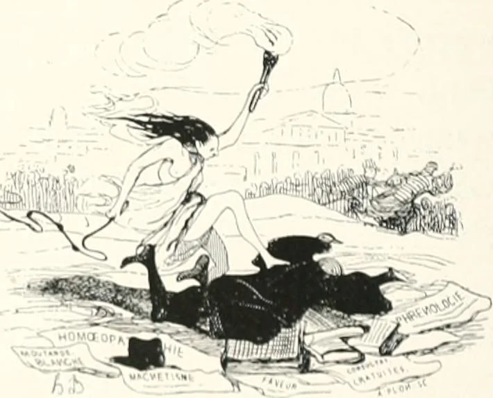 An illustration from Die Karikatur und Satire in der Medizin : mediko-kunsthistorische Studie, 1921, leaf 171