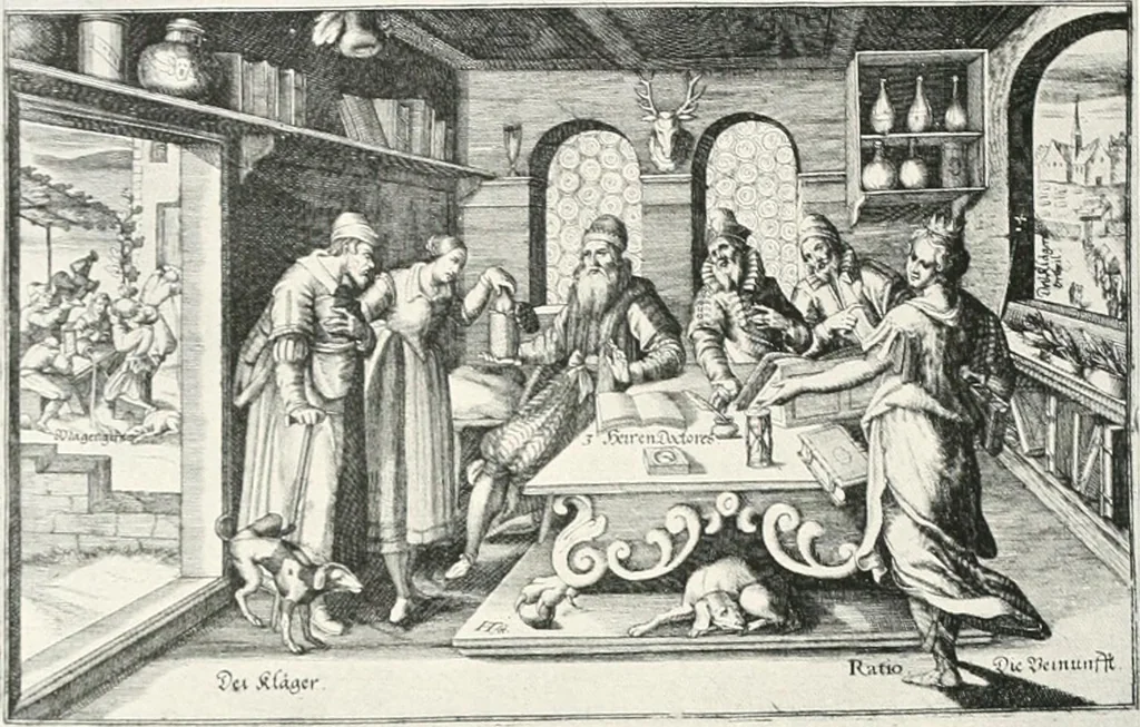 An illustration from Die Karikatur und Satire in der Medizin : mediko-kunsthistorische Studie, 1921, leaf 181