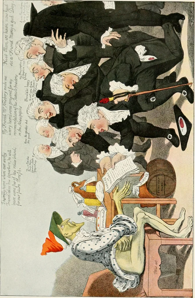 An illustration from Die Karikatur und Satire in der Medizin : mediko-kunsthistorische Studie, 1921, leaf 184