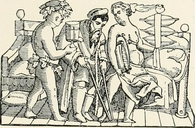 An illustration from Die Karikatur und Satire in der Medizin : mediko-kunsthistorische Studie, 1921, leaf 186
