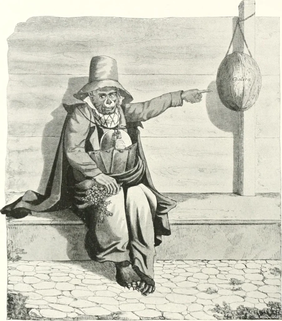 An illustration from Die Karikatur und Satire in der Medizin : mediko-kunsthistorische Studie, 1921, leaf 199