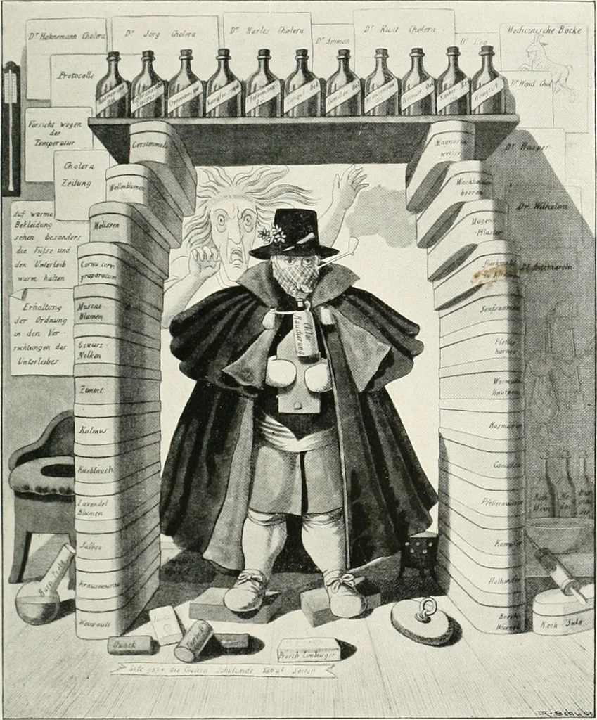 An illustration from Die Karikatur und Satire in der Medizin : mediko-kunsthistorische Studie, 1921, leaf 208