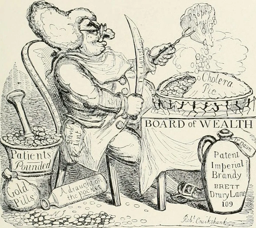 An illustration from Die Karikatur und Satire in der Medizin : mediko-kunsthistorische Studie, 1921, leaf 212