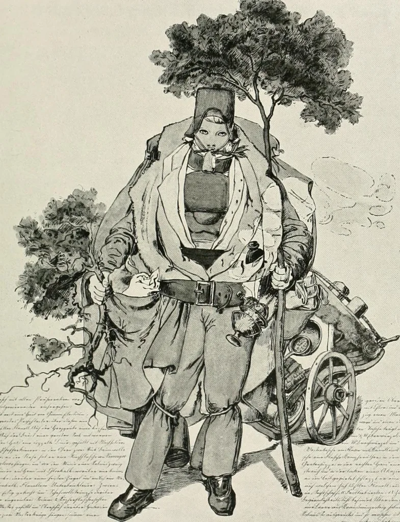An illustration from Die Karikatur und Satire in der Medizin : mediko-kunsthistorische Studie, 1921, leaf 214
