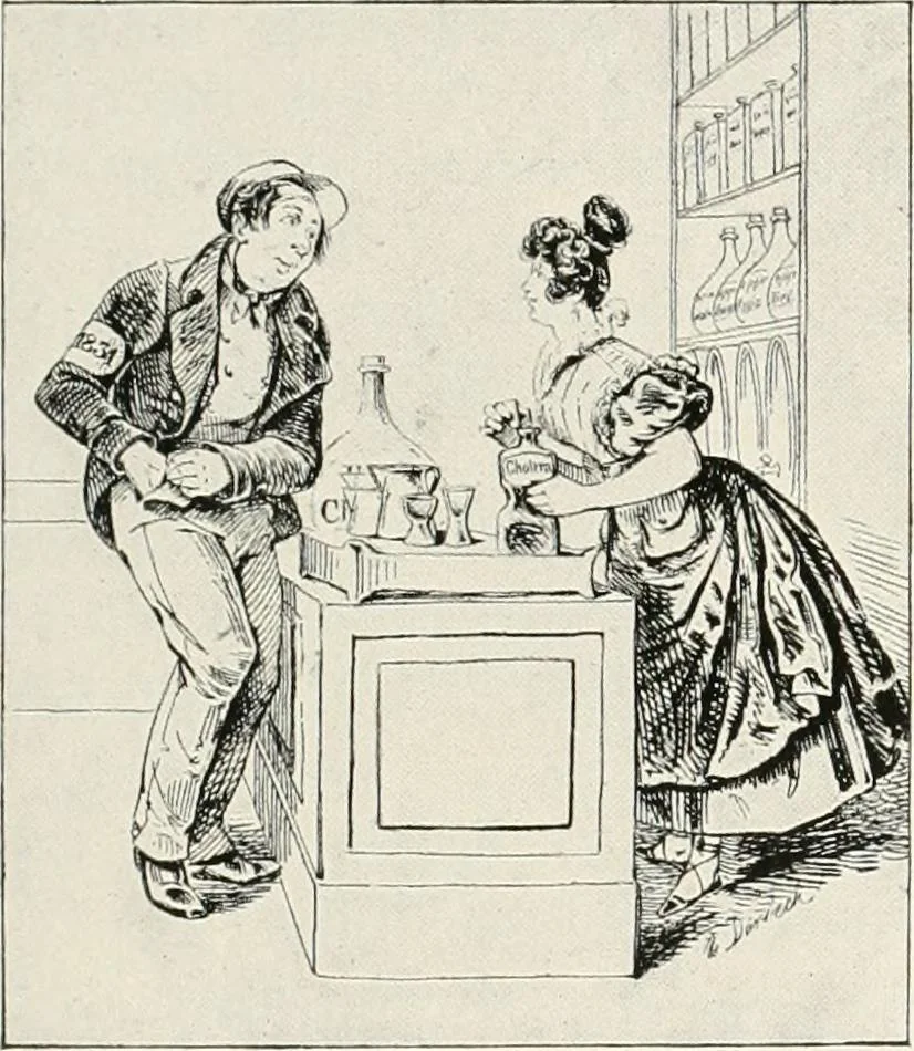 An illustration from Die Karikatur und Satire in der Medizin : mediko-kunsthistorische Studie, 1921, leaf 216