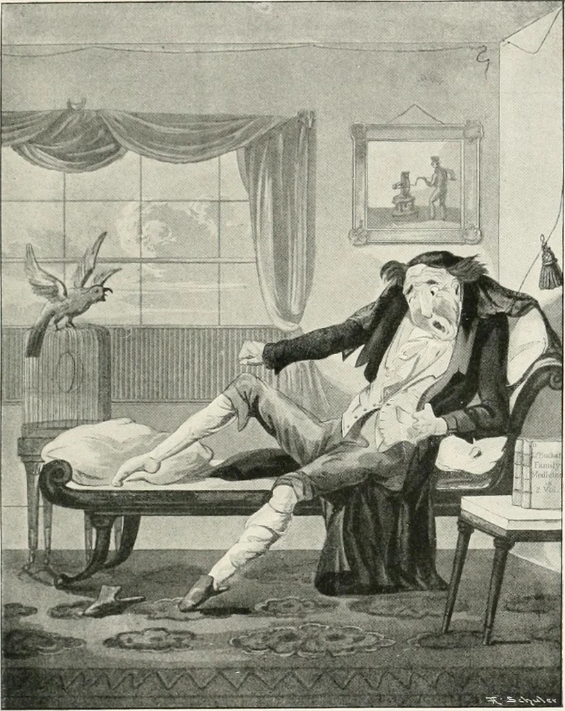 An illustration from Die Karikatur und Satire in der Medizin : mediko-kunsthistorische Studie, 1921, leaf 226