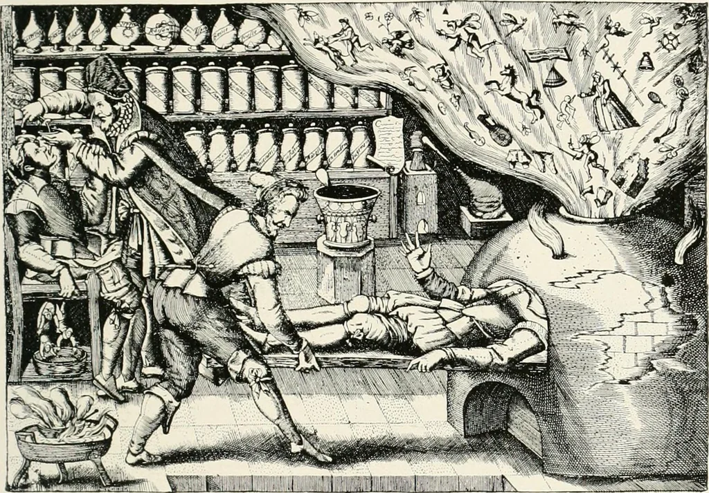 An illustration from Die Karikatur und Satire in der Medizin : mediko-kunsthistorische Studie, 1921, leaf 240