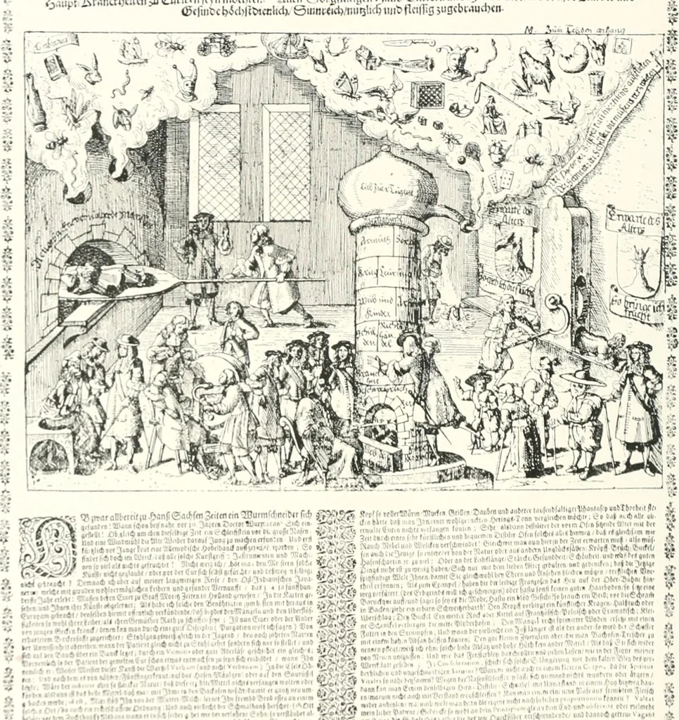 An illustration from Die Karikatur und Satire in der Medizin : mediko-kunsthistorische Studie, 1921, leaf 241