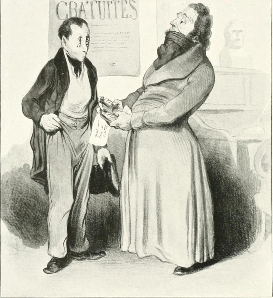 An illustration from Die Karikatur und Satire in der Medizin : mediko-kunsthistorische Studie, 1921, leaf 243