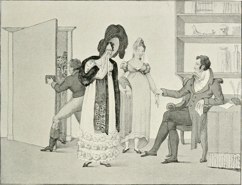 An illustration from Die Karikatur und Satire in der Medizin : mediko-kunsthistorische Studie, 1921, leaf 244