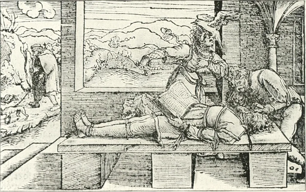 An illustration from Die Karikatur und Satire in der Medizin : mediko-kunsthistorische Studie, 1921, leaf 255