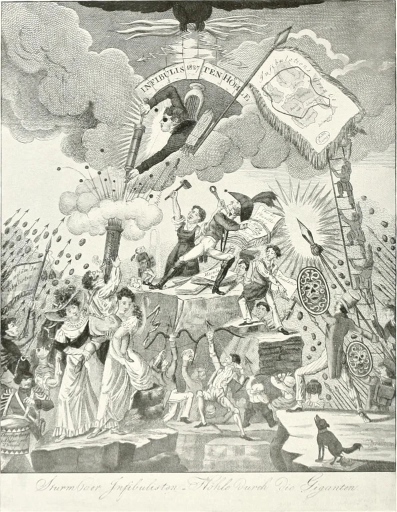 An illustration from Die Karikatur und Satire in der Medizin : mediko-kunsthistorische Studie, 1921, leaf 353