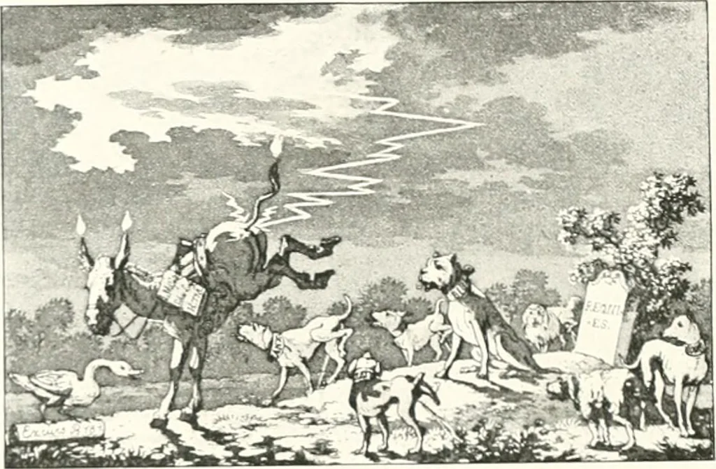 An illustration from Die Karikatur und Satire in der Medizin : mediko-kunsthistorische Studie, 1921, leaf 363