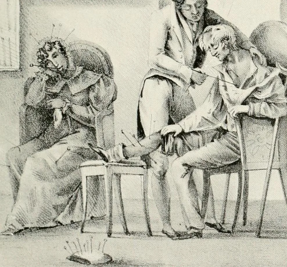An illustration from Die Karikatur und Satire in der Medizin : mediko-kunsthistorische Studie, 1921, leaf 380