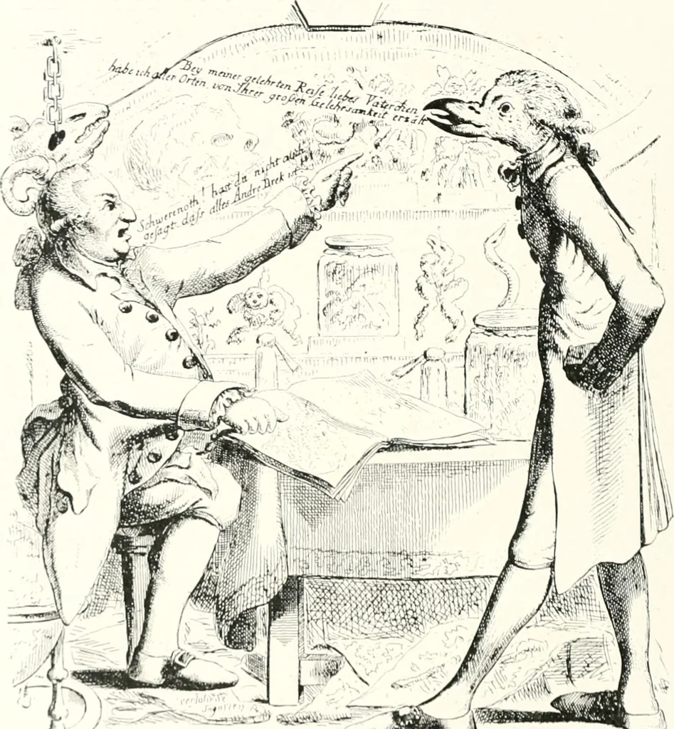 An illustration from Die Karikatur und Satire in der Medizin : mediko-kunsthistorische Studie, 1921, leaf 381