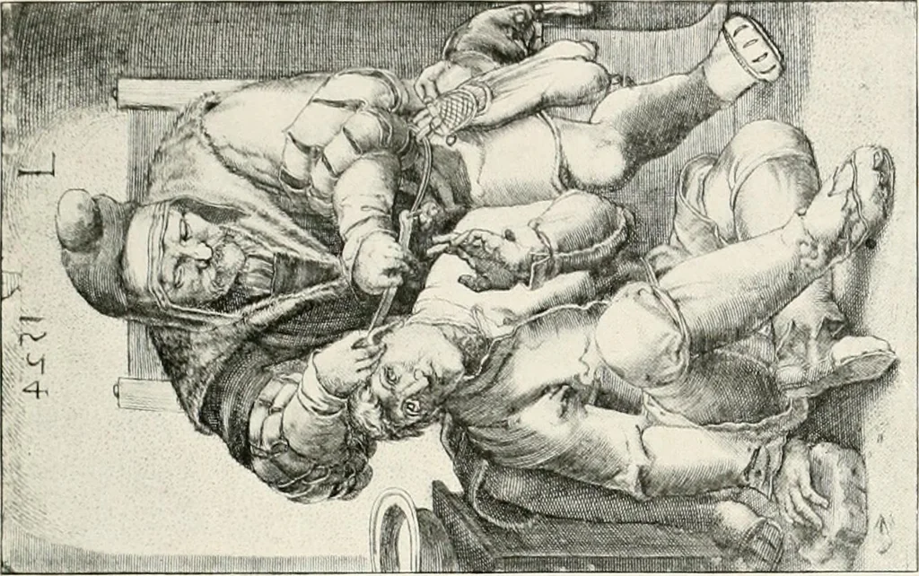 An illustration from Die Karikatur und Satire in der Medizin : mediko-kunsthistorische Studie, 1921, leaf 404