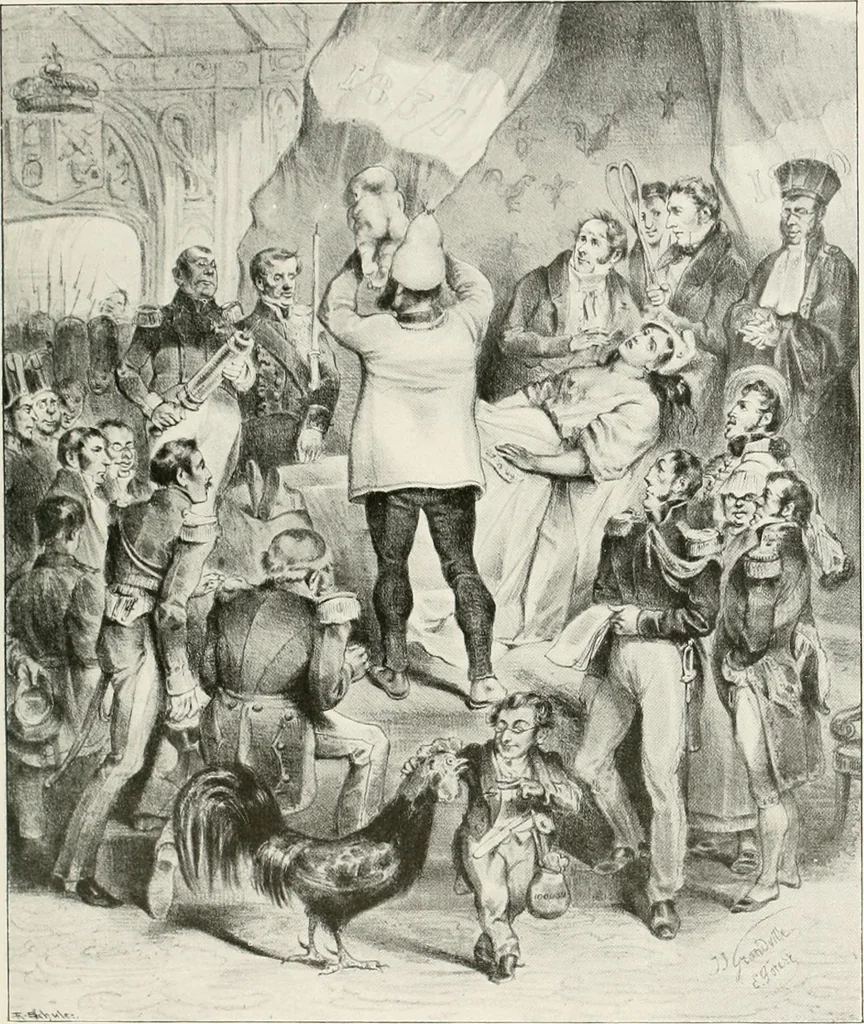 An illustration from Die Karikatur und Satire in der Medizin : mediko-kunsthistorische Studie, 1921, leaf 422