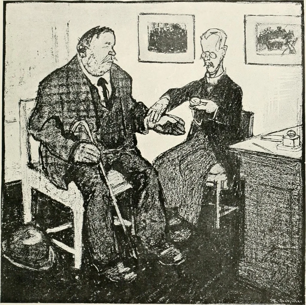 An illustration from Die Karikatur und Satire in der Medizin : mediko-kunsthistorische Studie, 1921, leaf 434