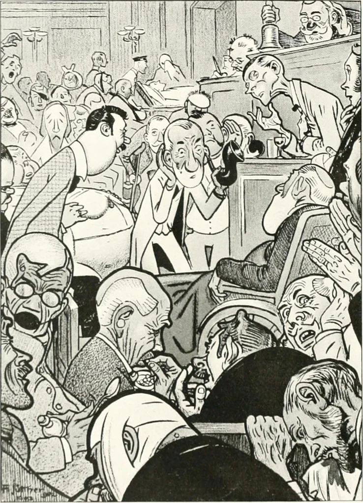 An illustration from Die Karikatur und Satire in der Medizin : mediko-kunsthistorische Studie, 1921, leaf 435