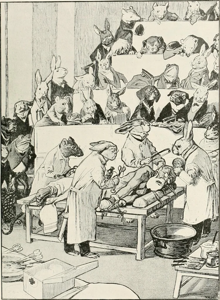 An illustration from Die Karikatur und Satire in der Medizin : mediko-kunsthistorische Studie, 1921, leaf 438