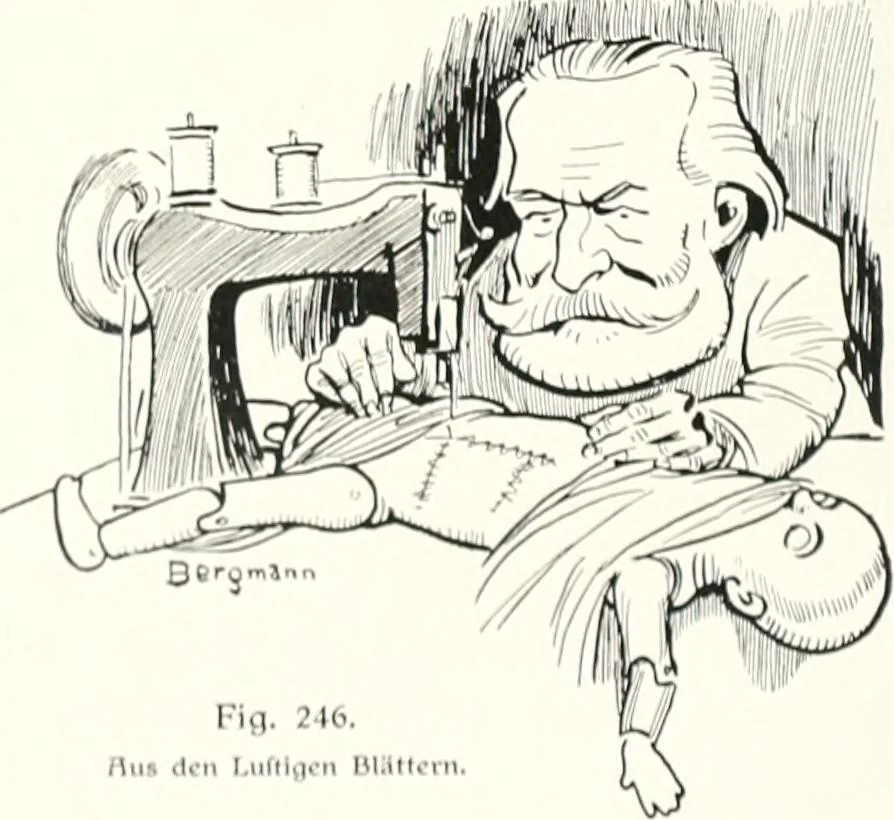 An illustration from Die Karikatur und Satire in der Medizin : mediko-kunsthistorische Studie, 1921, leaf 439