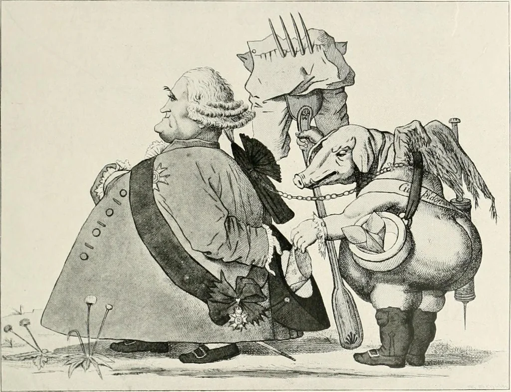 An illustration from Die Karikatur und Satire in der Medizin : mediko-kunsthistorische Studie, 1921, leaf 442