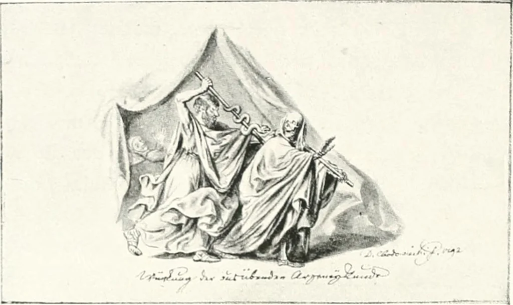 An illustration from Die Karikatur und Satire in der Medizin : mediko-kunsthistorische Studie, 1921, leaf 51