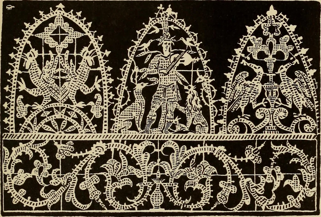 An illustration from Die Krone der kunstfertigen Frauen : Musterbuch, 1691 [i.e. 1601], 1891, leaf 62