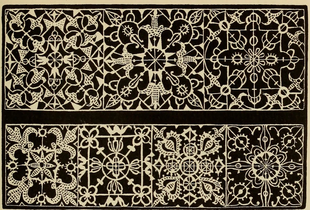 An illustration from Die Krone der kunstfertigen Frauen : Musterbuch, 1691 [i.e. 1601], 1891, leaf 92