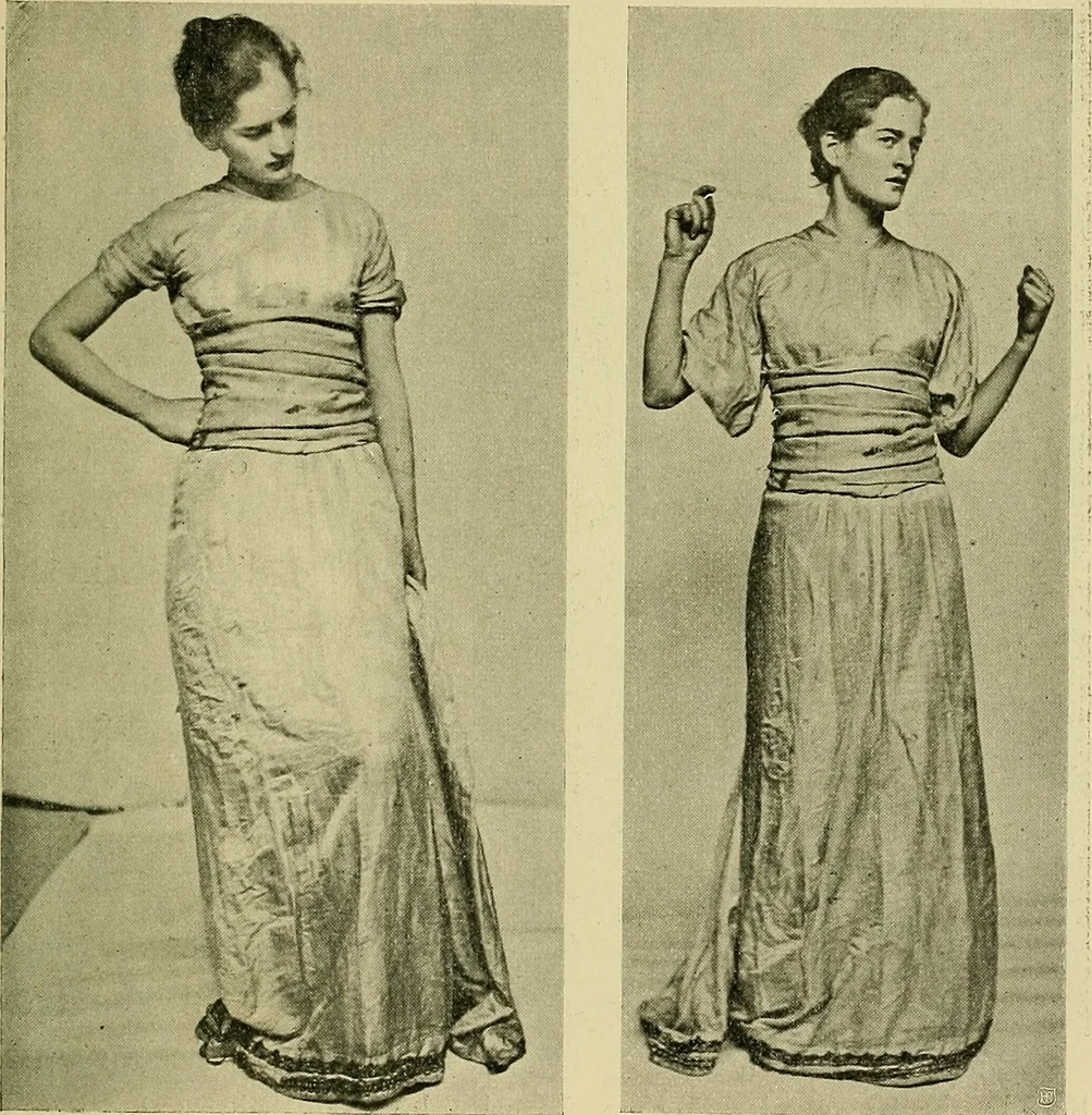 An illustration from Die Kultur des weiblichen Körpers als Grundlage der Frauenkleidung, 1902, leaf 114