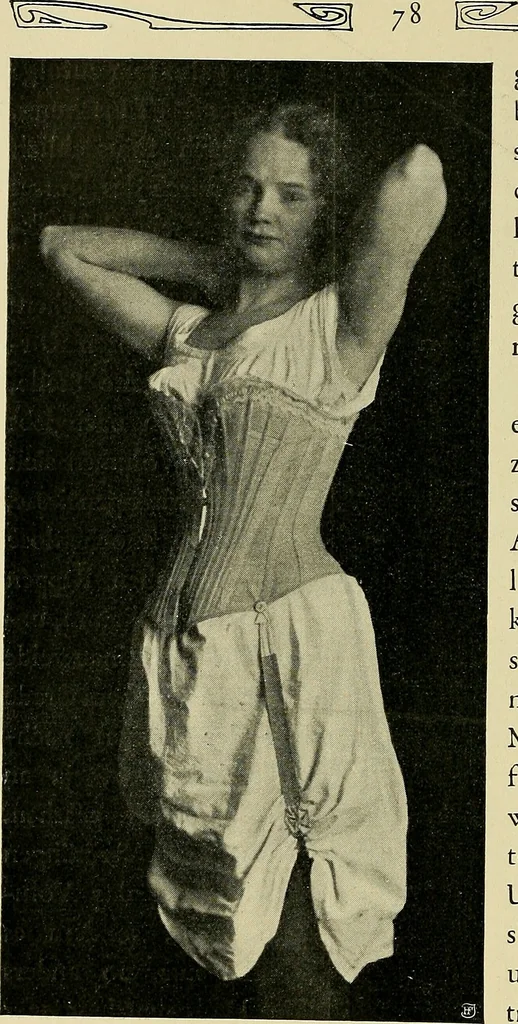 An illustration from Die Kultur des weiblichen Körpers als Grundlage der Frauenkleidung, 1902, leaf 79