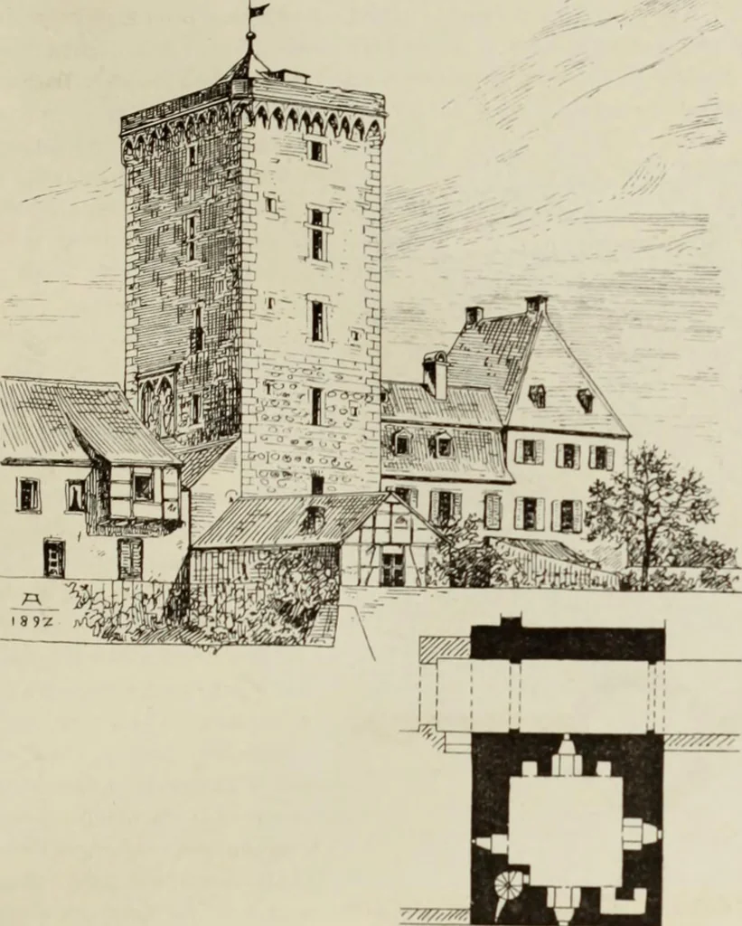An illustration from Die Kunstdenkmaler der Stadte und Kreise Gladbach und Krefeld, 1896, leaf 493