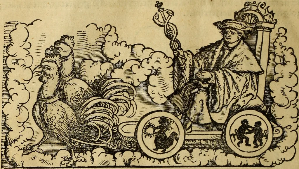 An illustration from Die Kunst der Chiromantzey : vsz Besehung der Hend. Physiognomey / vsz Anblick des Menschens. Natürlichen Astrologey noch dem Lauff der Soñen. Complexion eins yegklichen Menschens. Natürlichen Ynflüssz der Planeten. der zwolff Zeichen Angesychten. Ettliche Canones / zu Erkantnüsz der Menschen Kranckheiten / solicher weisz vormals nye beschriben oder gedruckt. Zusamen verordnet / vnd verteütscht durch ..., 1523, leaf 59