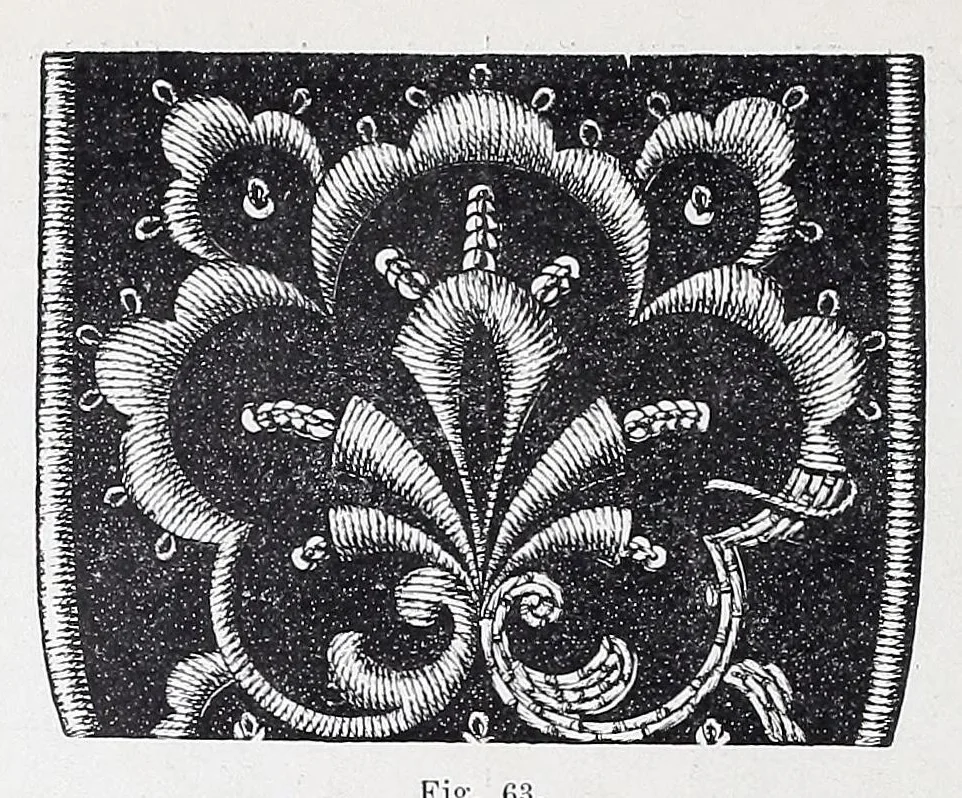 An illustration from Die Kunst der Goldstickerei nebst einer Anleitung zur Verwendung der Goldstickerei in Verbindung mit Application, 1890, leaf 26