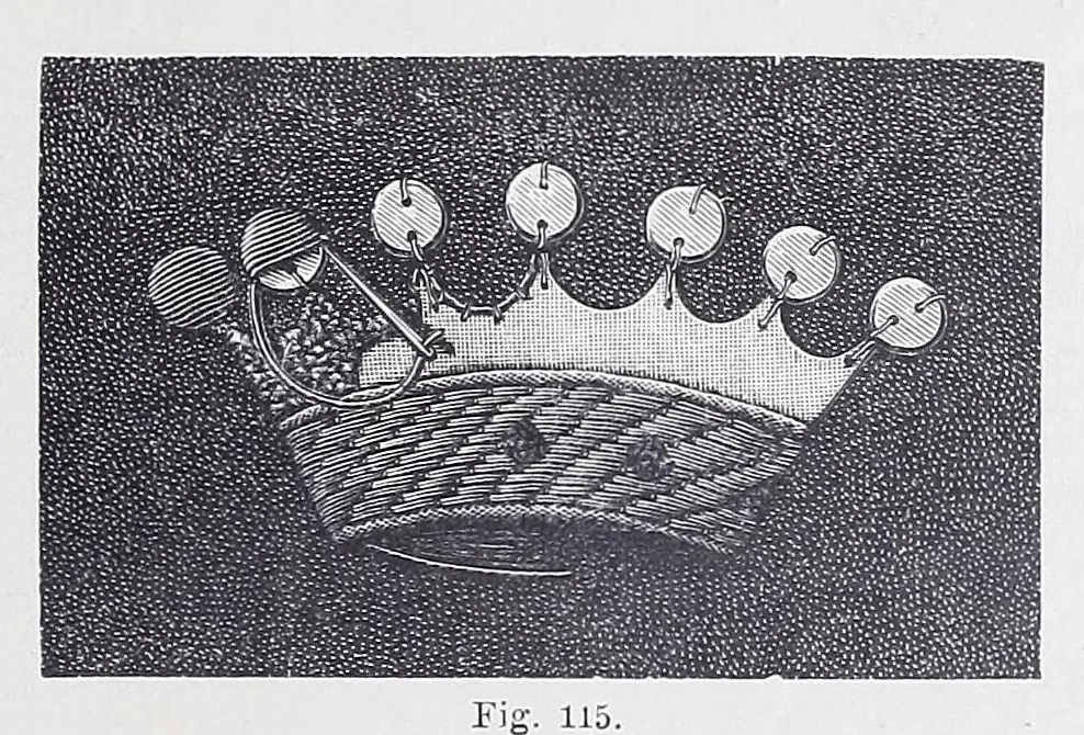An illustration from Die Kunst der Goldstickerei nebst einer Anleitung zur Verwendung der Goldstickerei in Verbindung mit Application, 1890, leaf 49