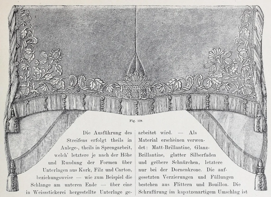 An illustration from Die Kunst der Goldstickerei nebst einer Anleitung zur Verwendung der Goldstickerei in Verbindung mit Application, 1890, leaf 55