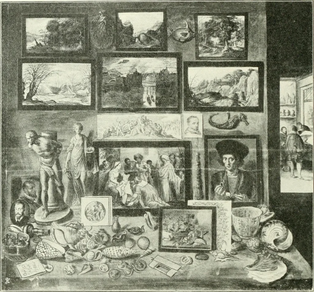 An illustration from Die Kunst- und Wunderkammern der Spätrenaissance : ein Beitrag zur Geschichte des Sammelwesens, 1908, leaf 105