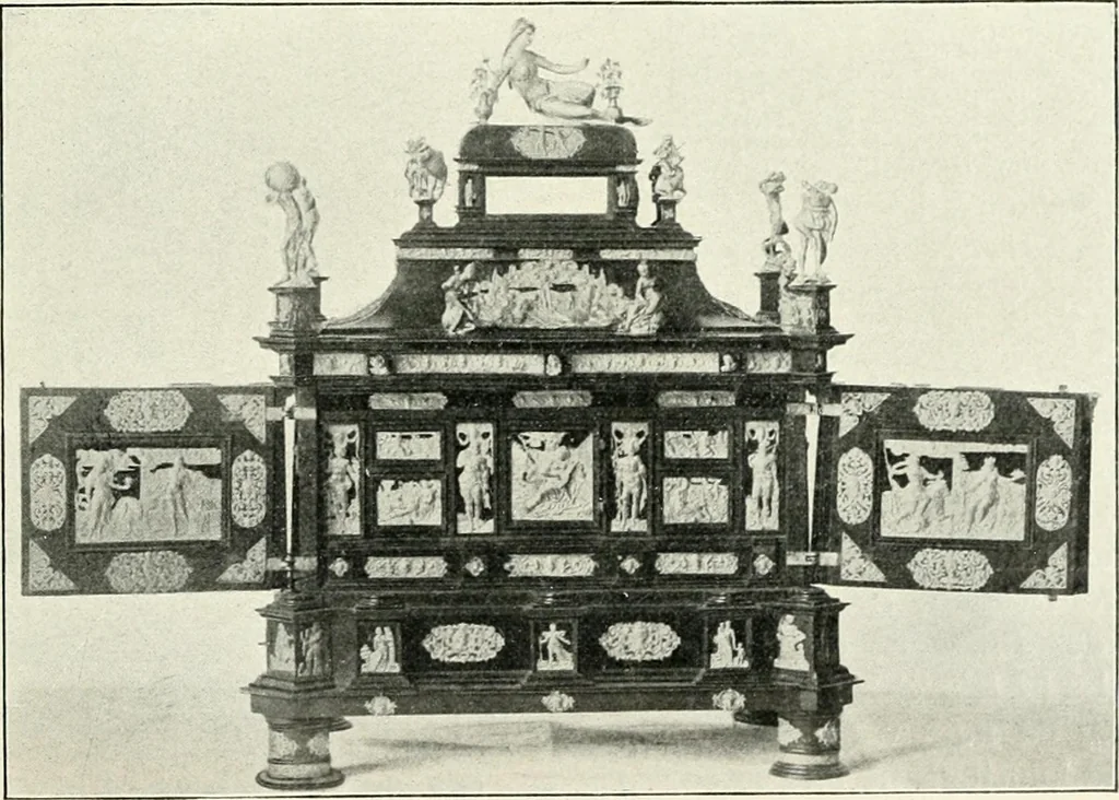 An illustration from Die Kunst- und Wunderkammern der Spätrenaissance : ein Beitrag zur Geschichte des Sammelwesens, 1908, leaf 86