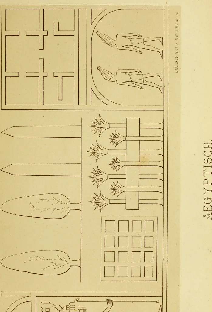 An illustration from Die Landschaft in der Kunst der alten Völker : eine Geschichte der Vorstufen und Anfänge der Landschaftsmalerei, 1876, leaf 444