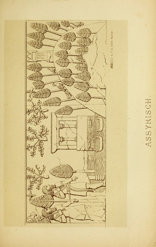 An illustration from Die Landschaft in der Kunst der alten Völker : eine Geschichte der Vorstufen und Anfänge der Landschaftsmalerei, 1876, leaf 448