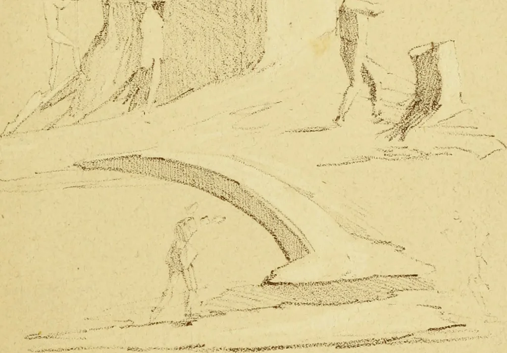 An illustration from Die Landschaft in der Kunst der alten Völker : eine Geschichte der Vorstufen und Anfänge der Landschaftsmalerei, 1876, leaf 452