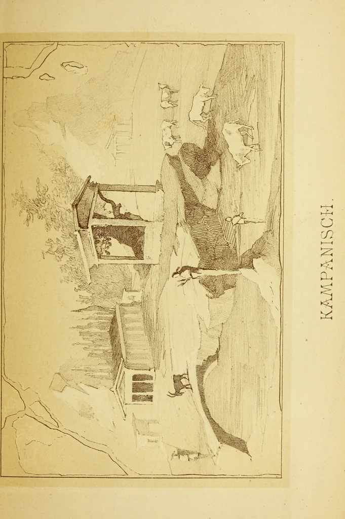 An illustration from Die Landschaft in der Kunst der alten Völker : eine Geschichte der Vorstufen und Anfänge der Landschaftsmalerei, 1876, leaf 456