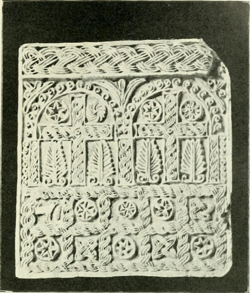 An illustration from Die älteste Kunst, insbesondere di Baukunst, der Germanen, 1909, leaf 101