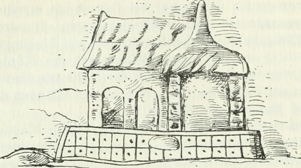 An illustration from Die älteste Kunst, insbesondere di Baukunst, der Germanen, 1909, leaf 110